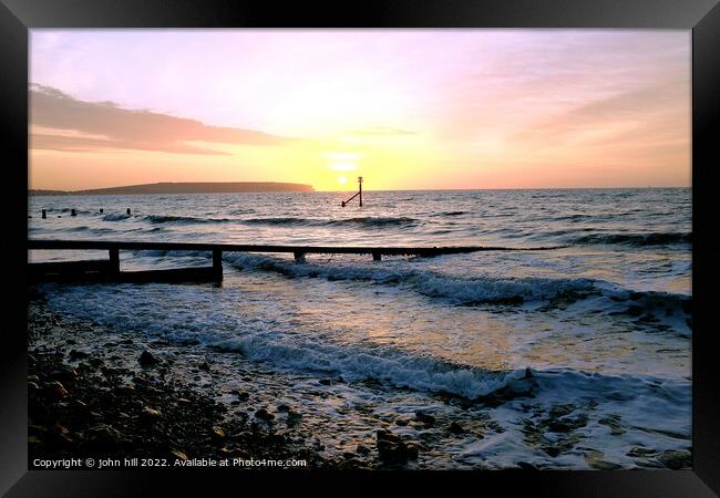 Sunrise at Shanklin, Isle of Wight. Framed Print by john hill