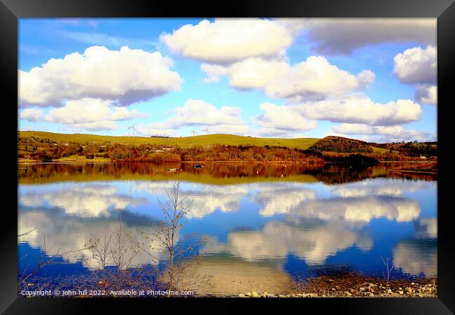 Reflections at Carsington water, Derbyshire. Framed Print by john hill