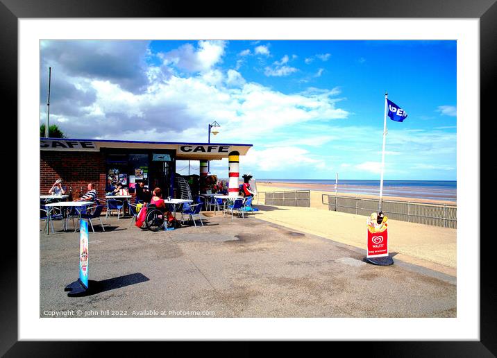 Seafront Cafe Mablethorpe, Lincolnshire. Framed Mounted Print by john hill