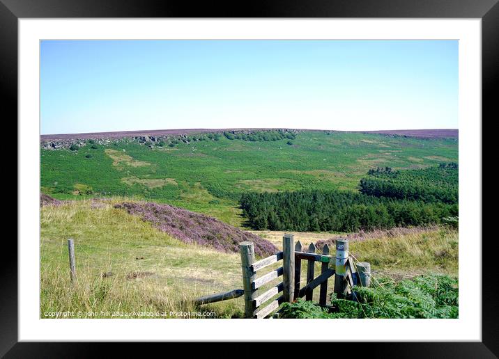 Across the valley to Stanage Edge, Derbyshire. Framed Mounted Print by john hill