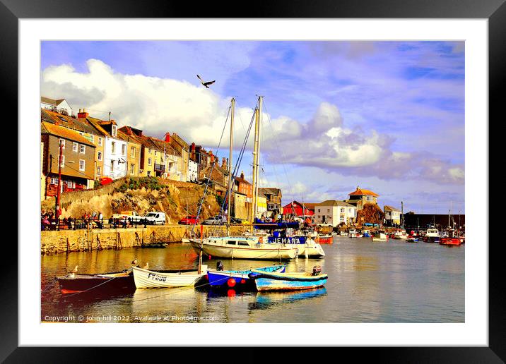 Mevagissey harbour Cornwall Framed Mounted Print by john hill