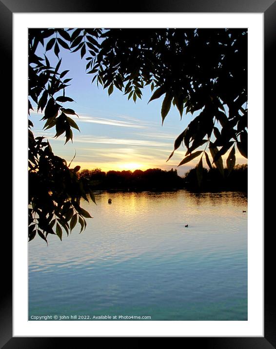 Sunset in October (portrait) Framed Mounted Print by john hill