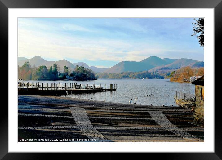 Derwent water and Western fells Keswick Framed Mounted Print by john hill