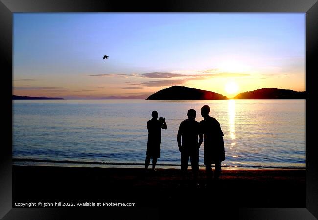 Sunset, Tsougrias Island, Skiathos, Greece. Framed Print by john hill