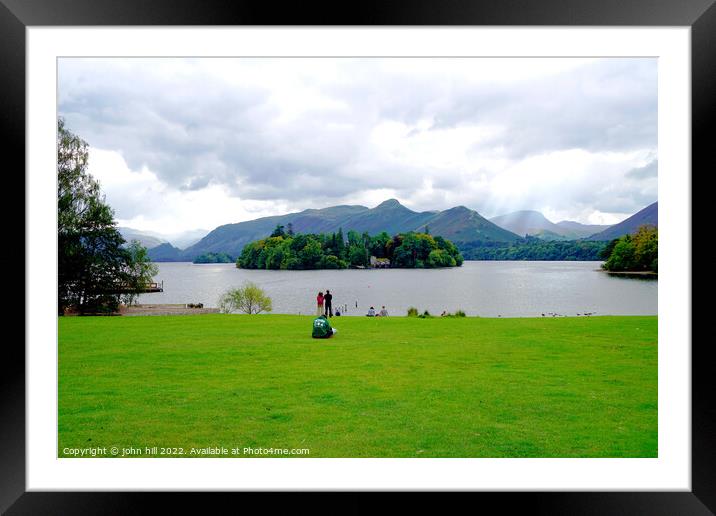 Derwentwater and Catbells Keswick Cumbria Framed Mounted Print by john hill