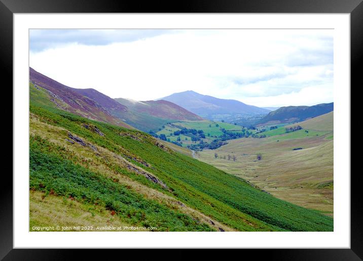 Newlands valley and Skiddaw, Lake district, Cumbria. Framed Mounted Print by john hill