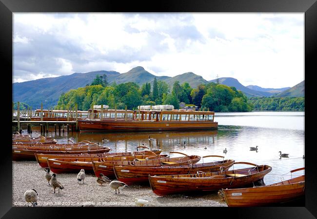 Derwentwater and Keswick Launch jetty Cumbria Framed Print by john hill