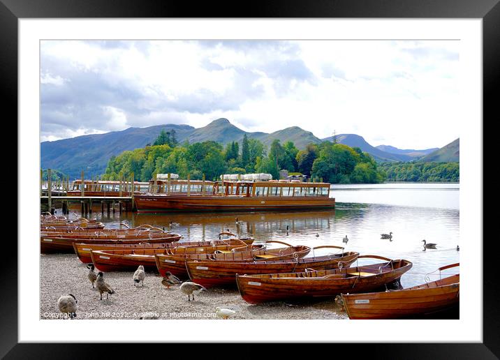 Derwentwater and Keswick Launch jetty Cumbria Framed Mounted Print by john hill