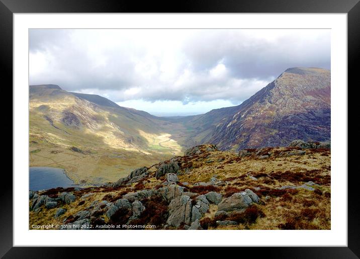 View of the Ogwen valley in Snowdonia, Wales. Framed Mounted Print by john hill