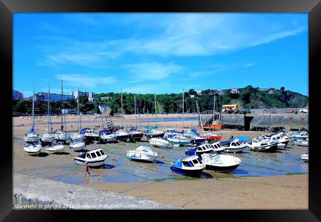 Beached, Tenby, Wales. Framed Print by john hill