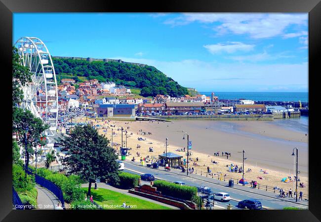 Scarborough South beach, North Yorkshire, UK. Framed Print by john hill