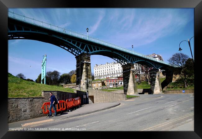 The Spa footbridge at Scarborough. Framed Print by john hill