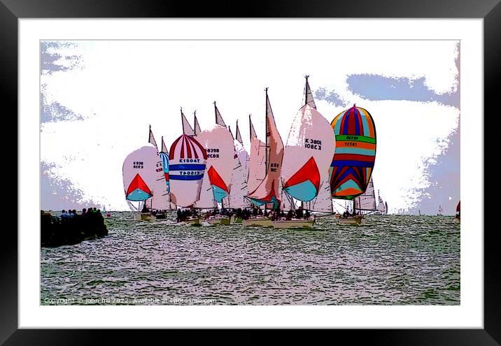 Racing Spinnakers (Painting effect) Framed Mounted Print by john hill