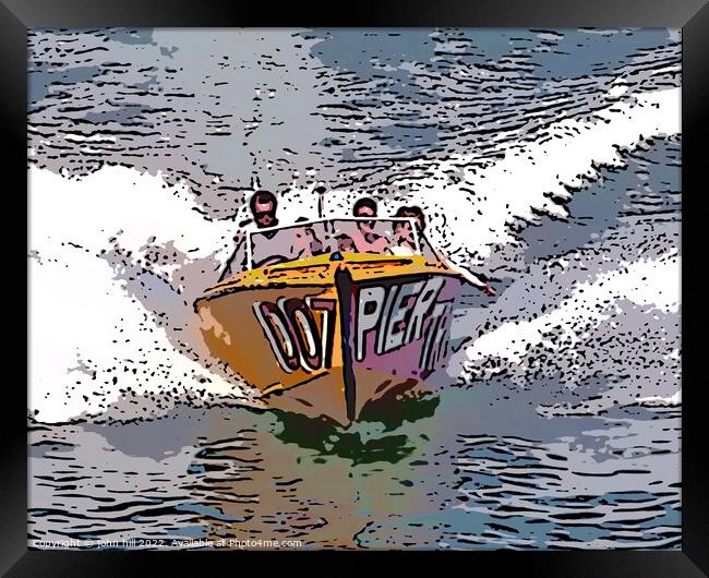 Pleasure Speedboat (Painting effect) Framed Print by john hill