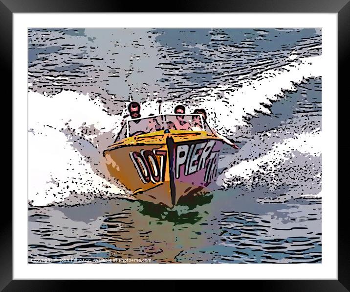 Pleasure Speedboat (Painting effect) Framed Mounted Print by john hill