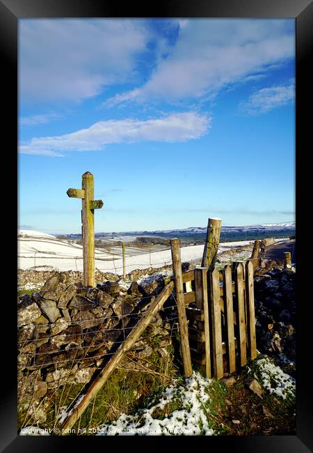 Winnats pass in Winter, Derbyshire Framed Print by john hill