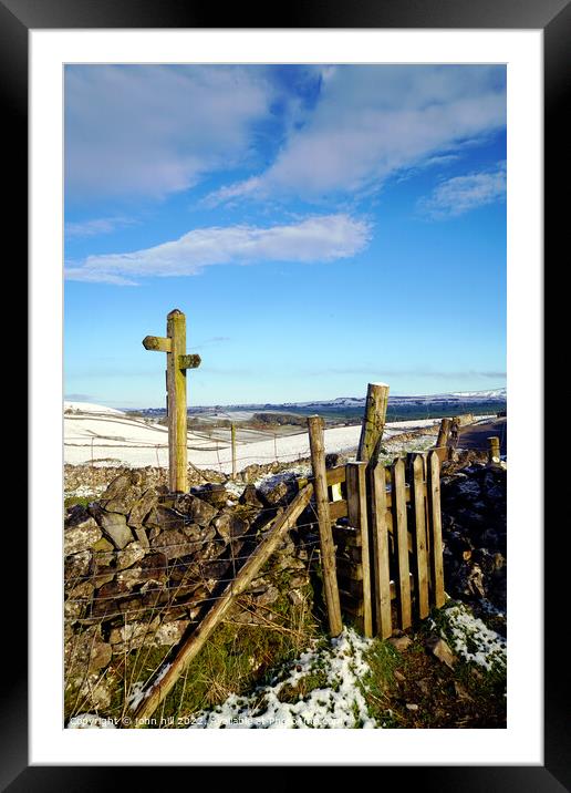 Winnats pass in Winter, Derbyshire Framed Mounted Print by john hill
