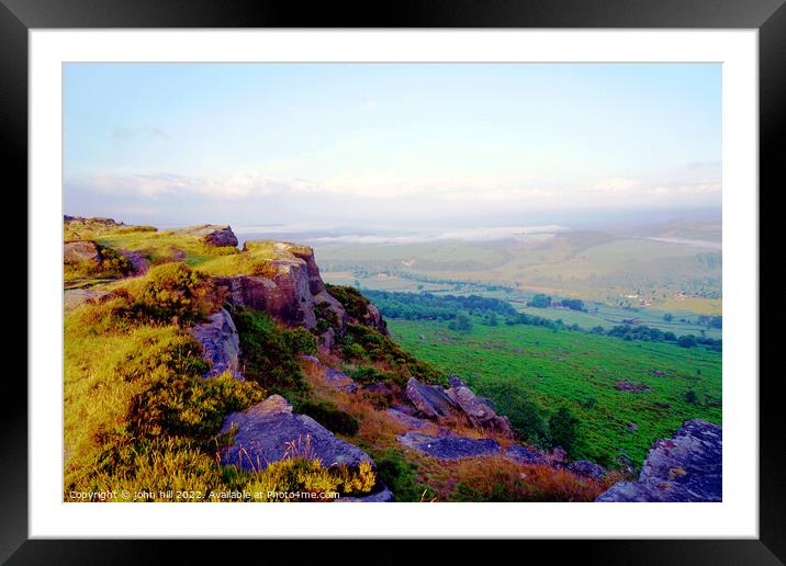 View from Burbage edge, Derbyshire Framed Mounted Print by john hill
