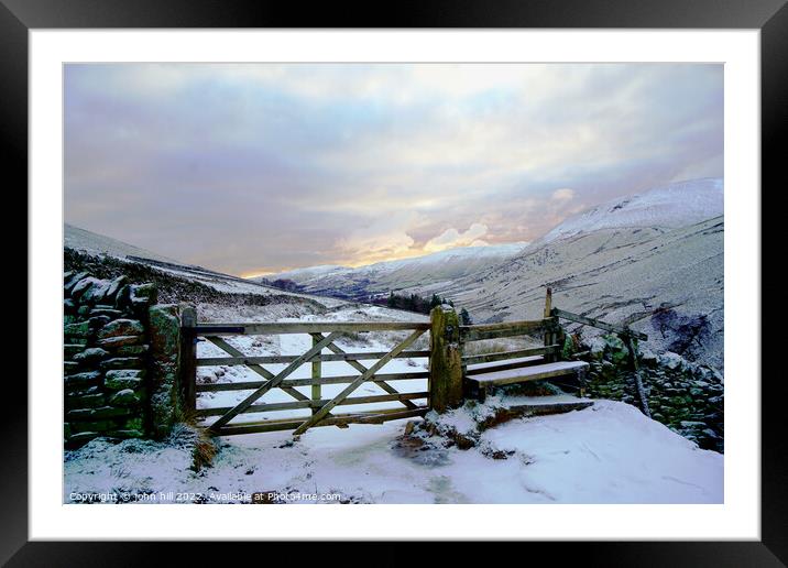 Vale of Edale at Dawn in Winter, Derbyshire Framed Mounted Print by john hill