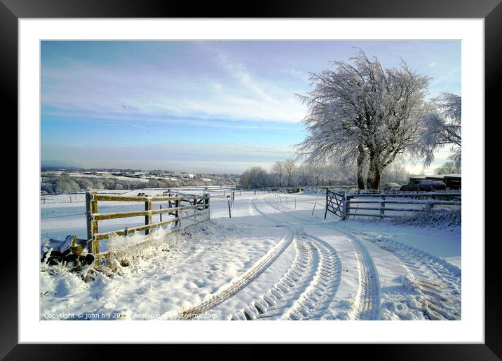 Derbyshire Winter Framed Mounted Print by john hill