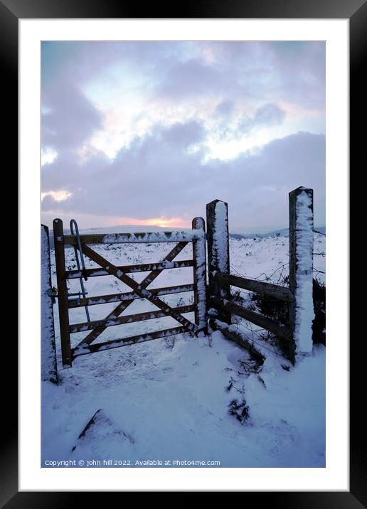 Sunrise over gate to Burbage edge, Derbyshire. Framed Mounted Print by john hill