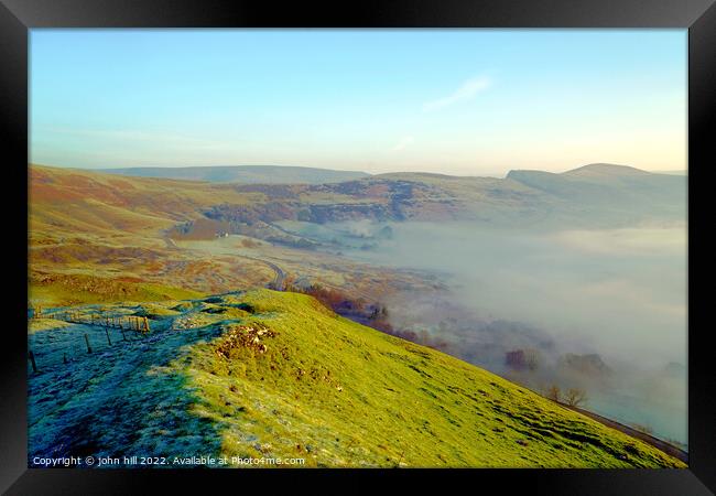 Hope valley at Dawn, Derbyshire. Framed Print by john hill