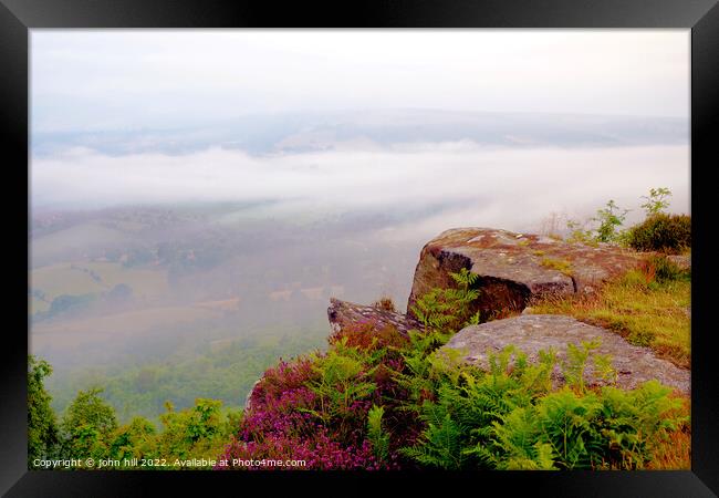 Morning mist from Baslow edge Derbyshire Framed Print by john hill