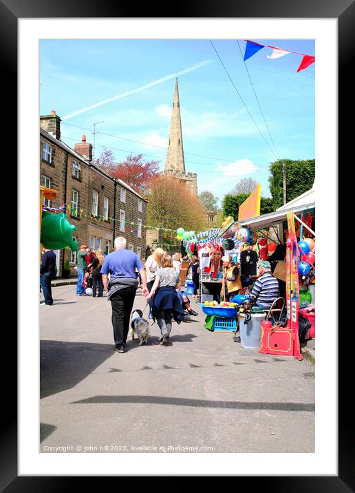 Village street Carnival (portrait) Framed Mounted Print by john hill