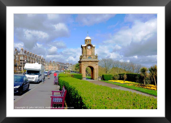 Holbeck Clock Tower, Esplanade, South Cliff, Scarborough Framed Mounted Print by john hill