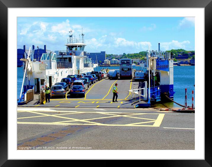 Car Ferry, Torpoint, Cornwall. Framed Mounted Print by john hill
