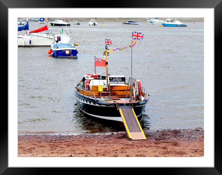 Shaldon ferry. Framed Mounted Print by john hill