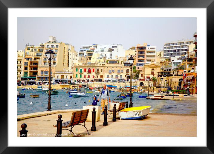 St.Julian's Bay, Malta. Framed Mounted Print by john hill