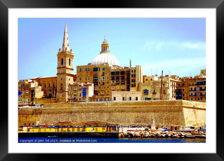 Valletta, Malta. Framed Mounted Print by john hill