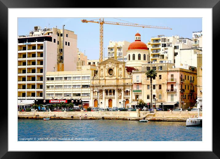 Silema, Malta. Framed Mounted Print by john hill