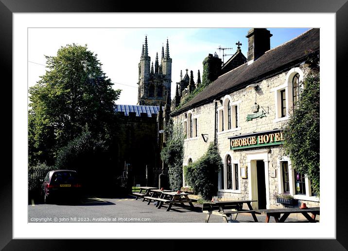 George Hotel. Tideswell Derbyshire Framed Mounted Print by john hill