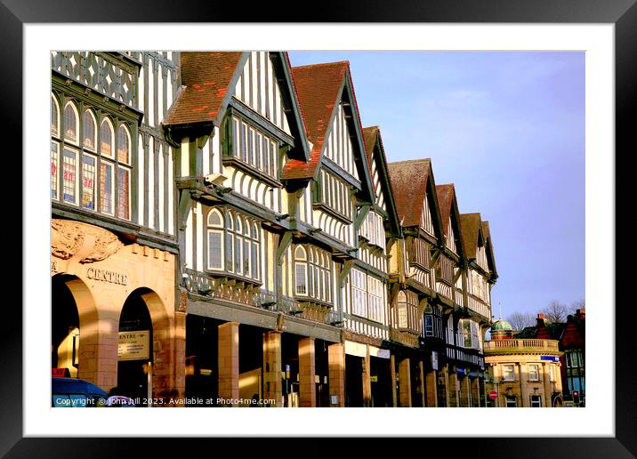 Tudor Buildings. Framed Mounted Print by john hill