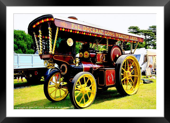 Showman Steam Tractor. Framed Mounted Print by john hill