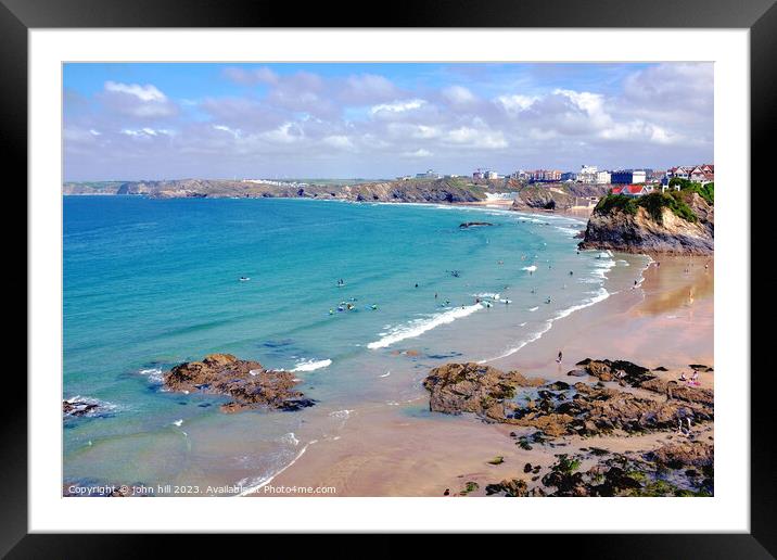 Newquay North Cornwall Framed Mounted Print by john hill