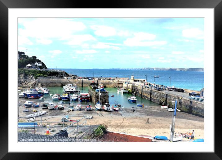 Low tide Harbor, Newquay, North Cornwall, UK. Framed Mounted Print by john hill