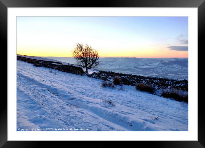 Dawn in Winter, Derbyshire, UK. Framed Mounted Print by john hill