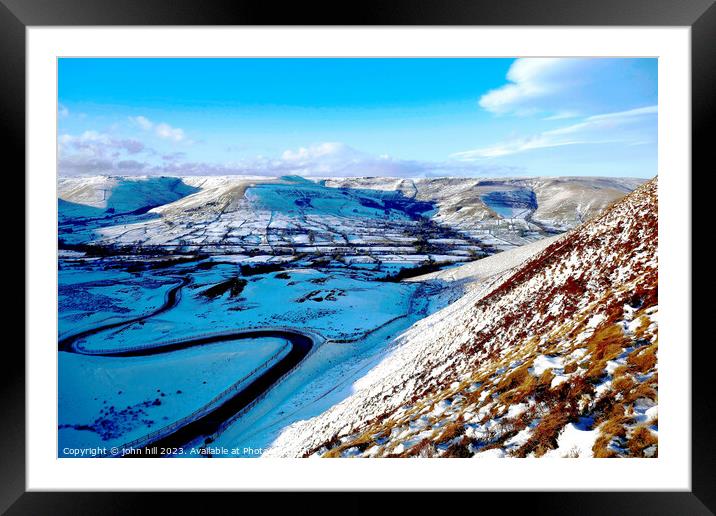 Winter Peak district, Derbyshire, UK. Framed Mounted Print by john hill