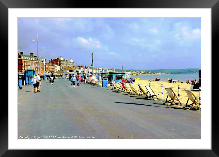 Seafront, Weymouth, Dorset, UK. Framed Mounted Print by john hill