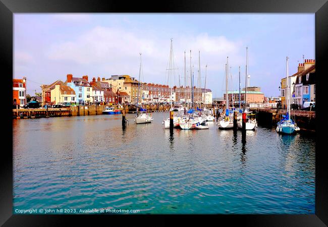 Weymouth Harbour and Marina, Dorset, UK. Framed Print by john hill