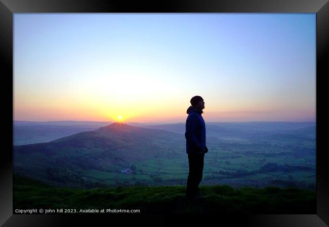 Sunrise over the Peak District Framed Print by john hill