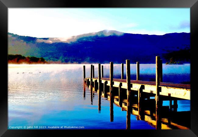 Reflections and Mist Derwentwater Cumbria Framed Print by john hill