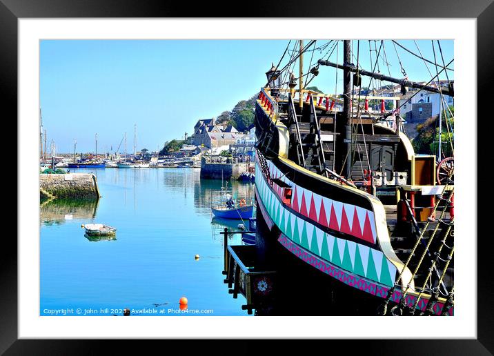 'Golden Hind' replica, Brixham, Devon, UK. Framed Mounted Print by john hill