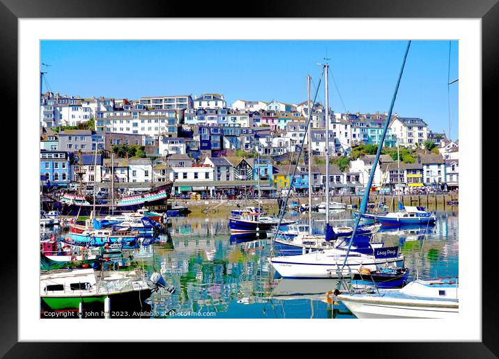 Inner harbour, Brixham, Devon, UK. Framed Mounted Print by john hill