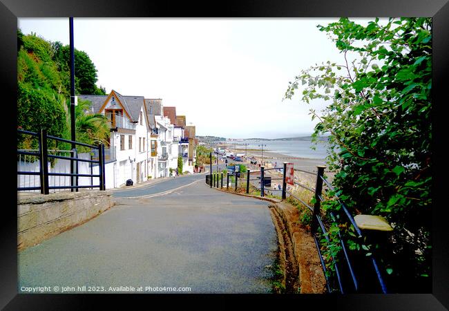 View over the bay from Shanklin Chine, Isle of Wight. Framed Print by john hill