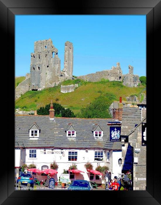 Majestic Ruins in a Picturesque Village Framed Print by john hill