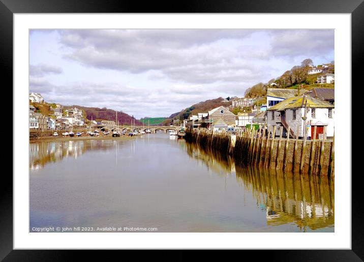 Majestic Looe Bridge and Town Framed Mounted Print by john hill
